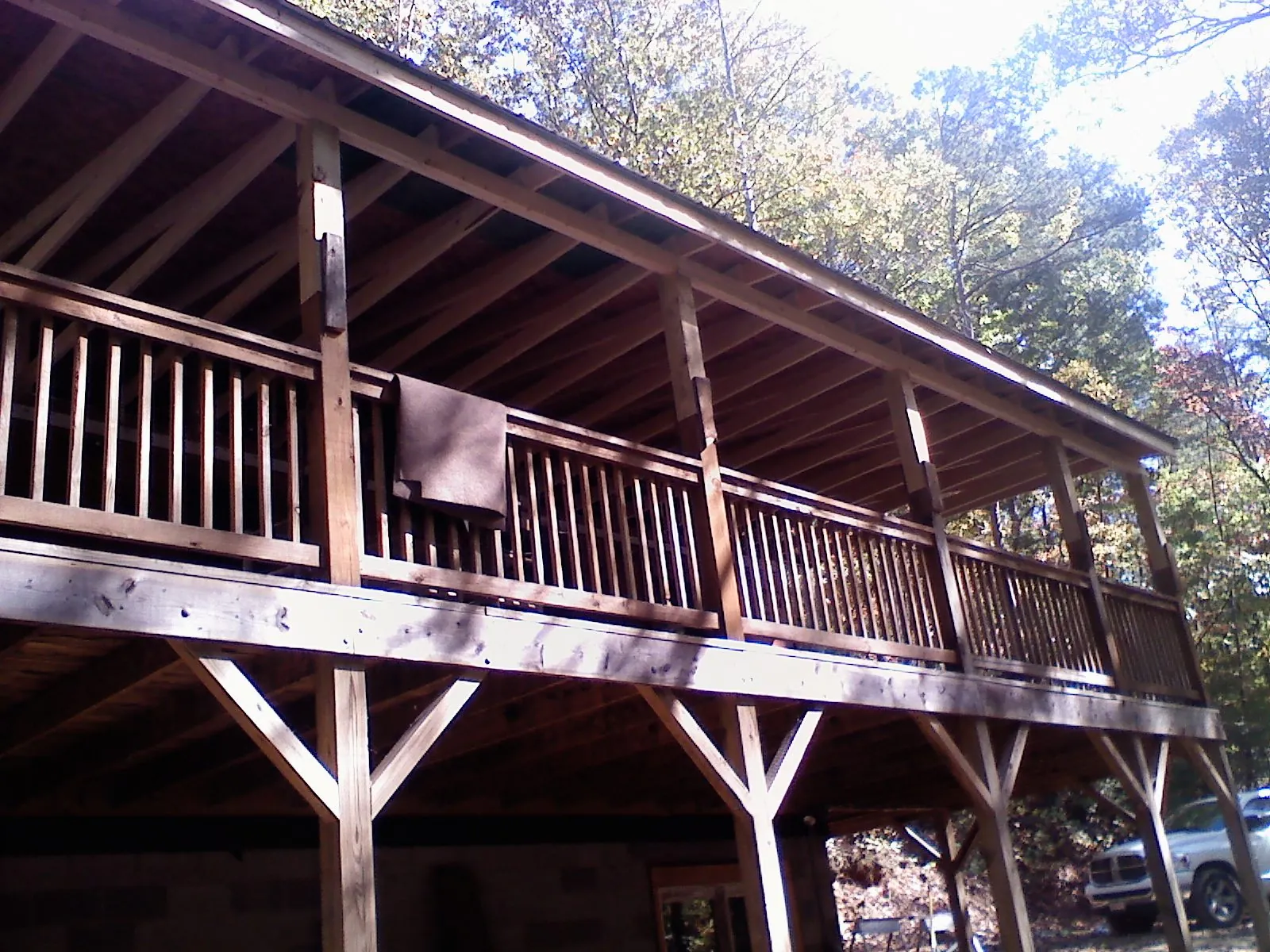 Timber framing under a new elevated porch and deck — Roof Leak Repair in Lake Hiawatha by Roofing Brothers